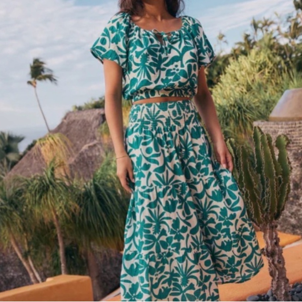 Marine Layer Tropical Green Floral Set